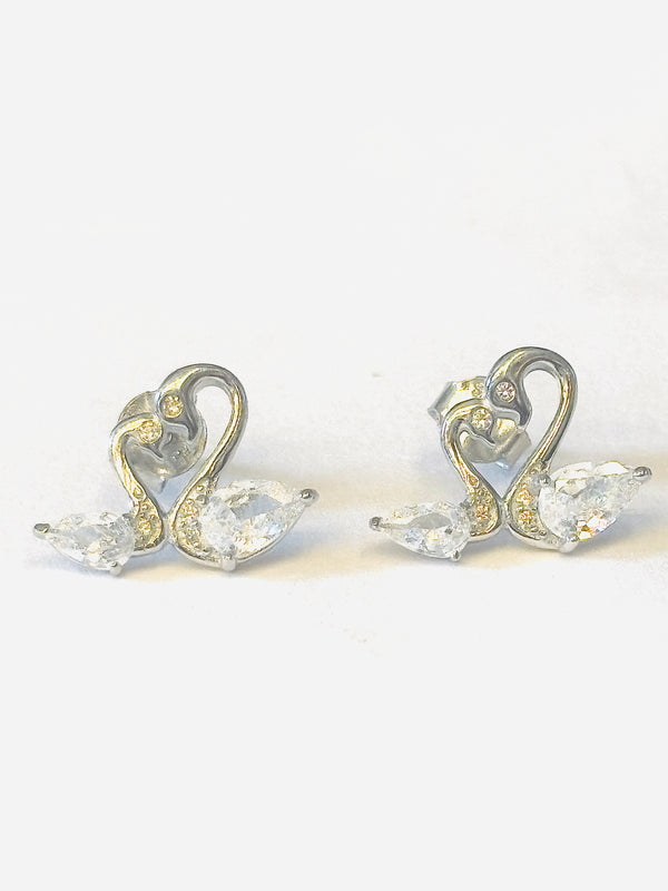 Twin Swan Zirconia Stud