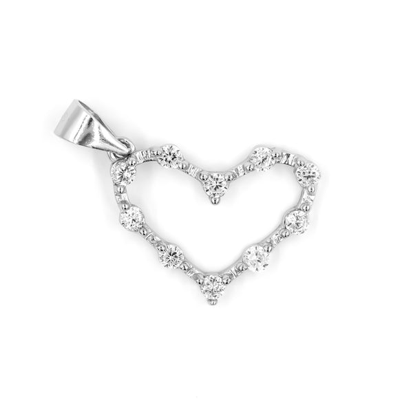 Dazzling Open Heart Pendant Necklace | 925 Sterling Silver