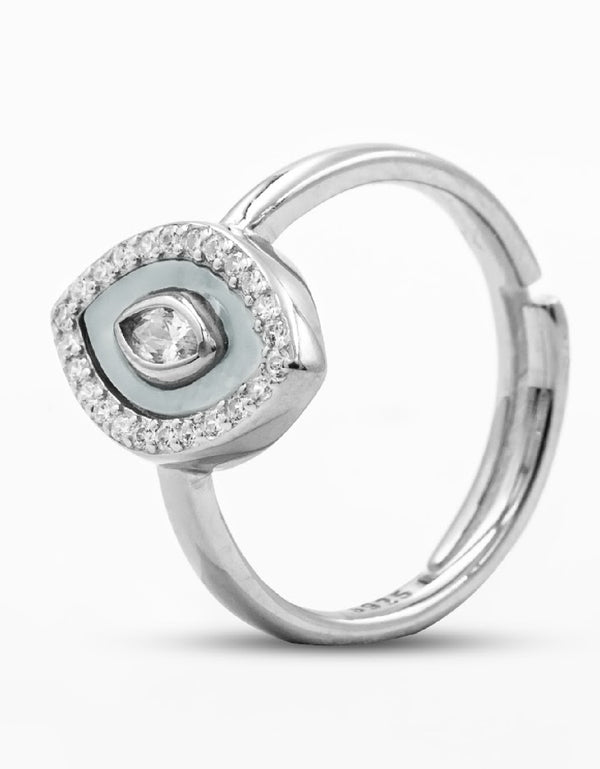 Silver Marquise Halo Ring – Timeless Sparkle