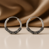 Oxidised Silver Tribal Hoop Earring