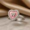 Pink Heart Bow Ring