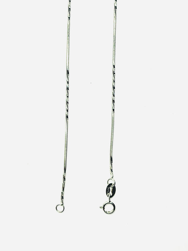925 Sterling Silver Oxidized Semi-Twist Chain