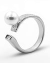 Radiant Pearl & Diamond Duo Ring
