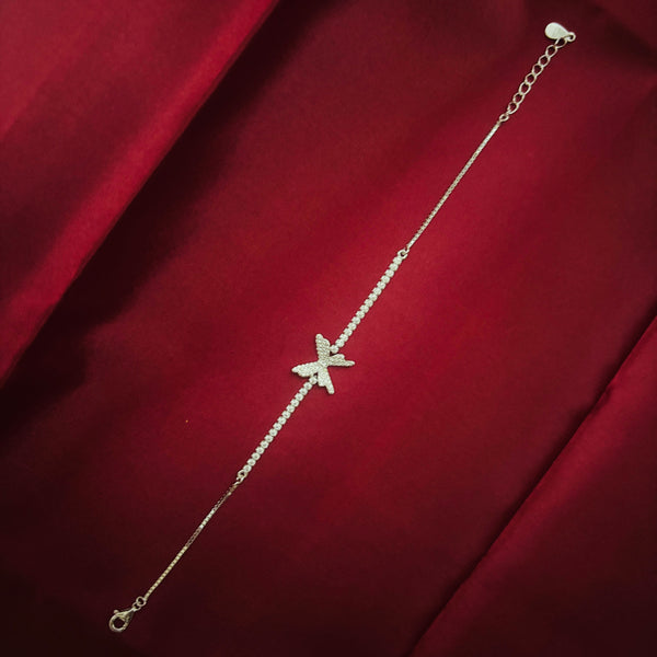 Butterfly Grace Bracelet with Sparkling Stone Bar