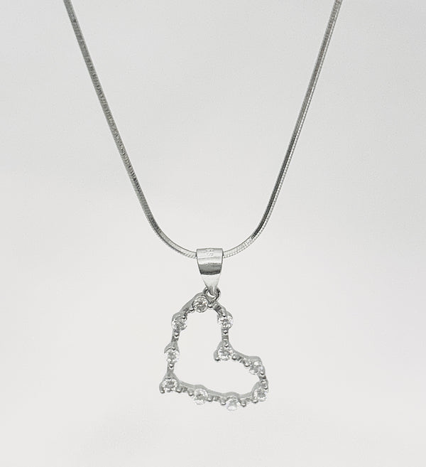 Dazzling Open Heart Pendant Necklace | 925 Sterling Silver