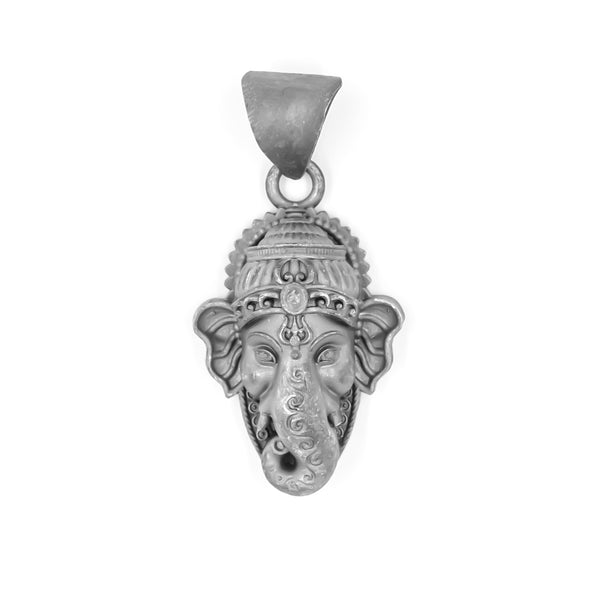 925 Sterling Silver Lord Ganesha Pendant – Matte Oxidized Finish