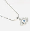 Mystic Gaze Necklace – 925 Sterling Silver Evil Eye with CZ Halo