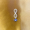 925 Sterling Silver Infinity Evil Eye Watch Charm with Zircon Accents