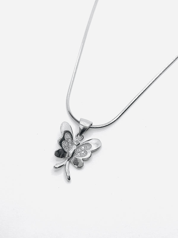 Wings of Grace Butterfly Necklace – 925 Sterling Silver