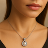 Eternal Grace Necklace – 925 Sterling Silver Pearl Drop with Sparkling Halo
