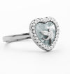 Silver Heart Bird Ring