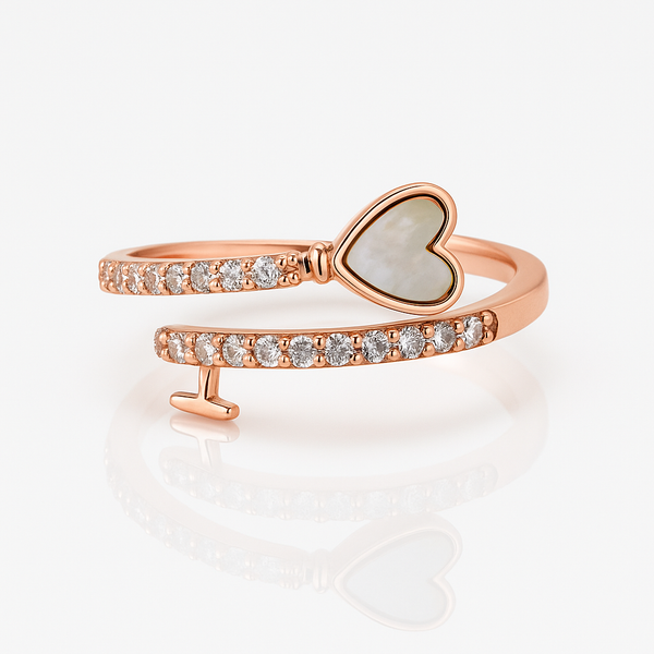 Heart Grace Ring with Mother of Pearl