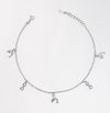 Dolphin & Infinity Charm Anklet in 925 Sterling Silver