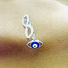 925 Sterling Silver Infinity Evil Eye Watch Charm with Zircon Accents