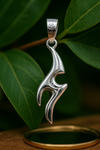 925 Sterling Silver Abstract Flame Pendant – Sleek Modern Design