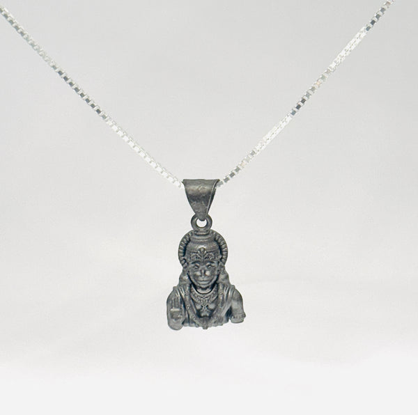 Hanuman Ji Pendant with Box Chain – 925 Sterling Silver