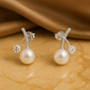 Pearl & Zircon Ear Climber