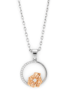 Moonlit Maple Charm Necklace with Champagne Gold flower accent