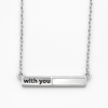 “With You” Bar Necklace | 925 Sterling Silver with Mother of Pearl