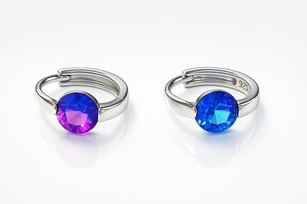 Solitaire Bali Earrings with Dual-Tone Stone