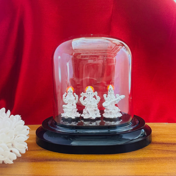 999 Pure Silver Trimurti Idol (Lakshmiji, Ganeshji & Saraswatiji )