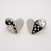 Abstract Heart Stud Earrings with Zirconia