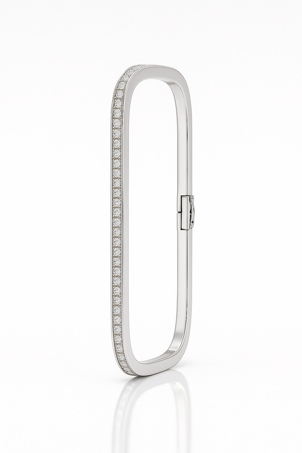 Square Zircon Kada – Grace with an Edge