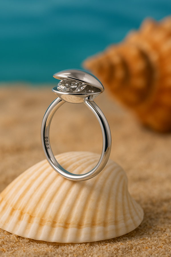 Silver Dome Solitaire Ring – Modern Minimalist