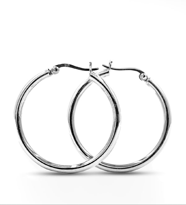 Classic Silver Hoop Earrings