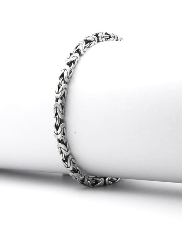 Bold Oxidized Leaf Link Bracelet