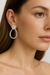 Floral Top Baguette Zirconia Drop Earrings