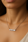 “With You” Bar Necklace | 925 Sterling Silver with Mother of Pearl