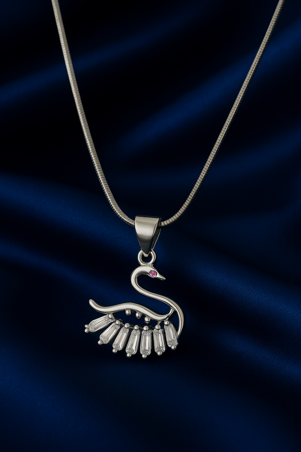 Graceful Swan Charm Necklace | 925 Sterling Silver