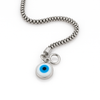 Oxidised Silver Evil Eye Charm Bracelet