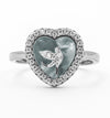 Silver Heart Bird Ring