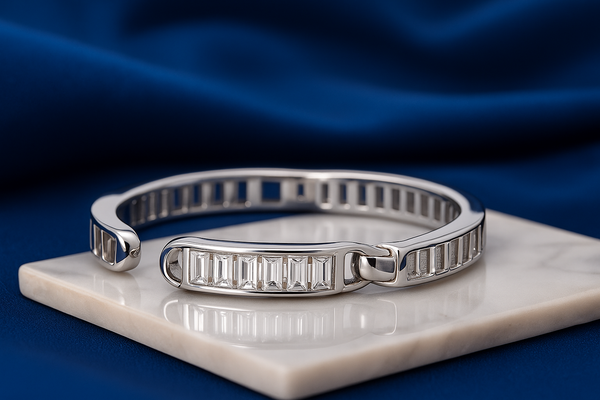 Baguette Elegance Unisex Silver Ring