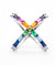 Rainbow Cross Baguette Ring