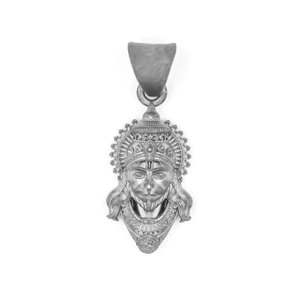 925 Sterling Silver Hanuman Pendant – Matte Oxidized Antique Finish