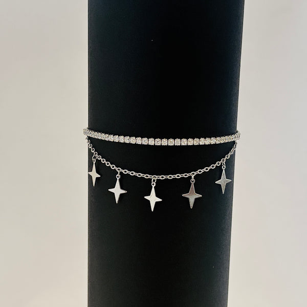 Starlight Charm Adjustable Bracelet with Dual Layer Design