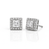 Princess-Cut Zirconia Square Stud