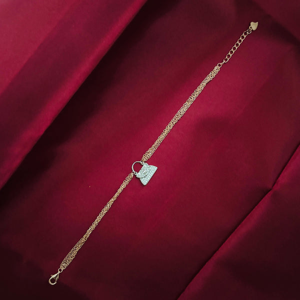 Dual-Tone Rose Gold & Silver Bag Charm Bracelet