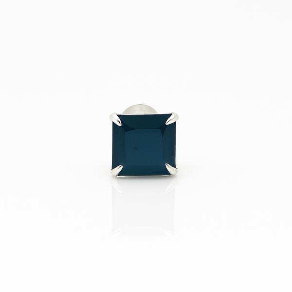 925 Silver Black Square Stud for Men