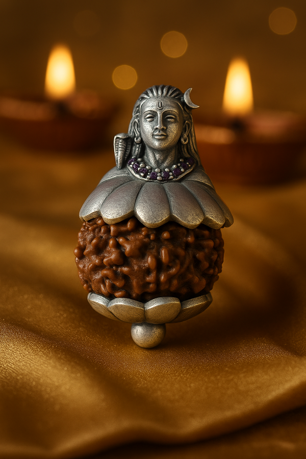 Silver Rudraksha Shiva Pendant – Divine Protection