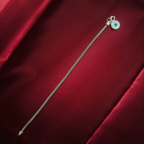 Oxidised Silver Evil Eye Charm Bracelet