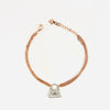 Dual-Tone Rose Gold & Silver Bag Charm Bracelet