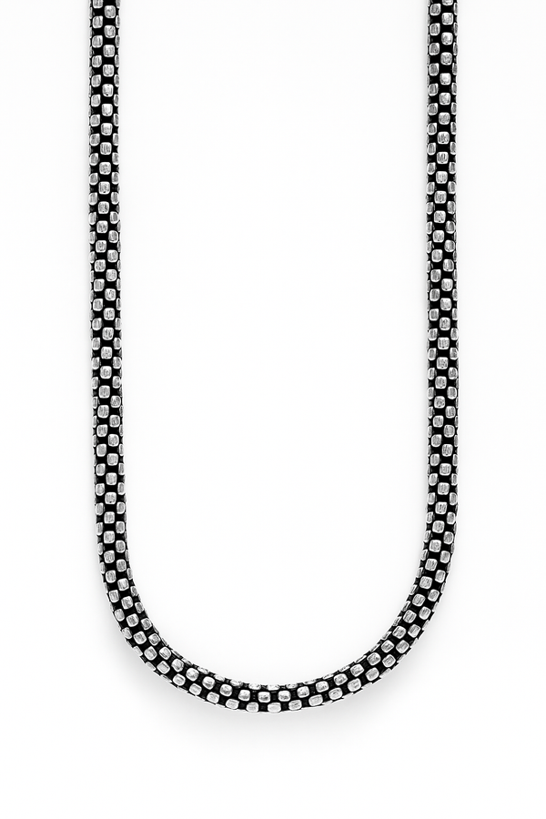 925 Sterling Silver Popcorn Oxidized Chain – Imported