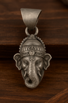 925 Sterling Silver Lord Ganesha Pendant – Matte Oxidized Finish