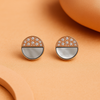 Mother of Pearl & Zirconia Round Stud