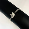 Silver Swan Bracelet with Sparkling Zirconia