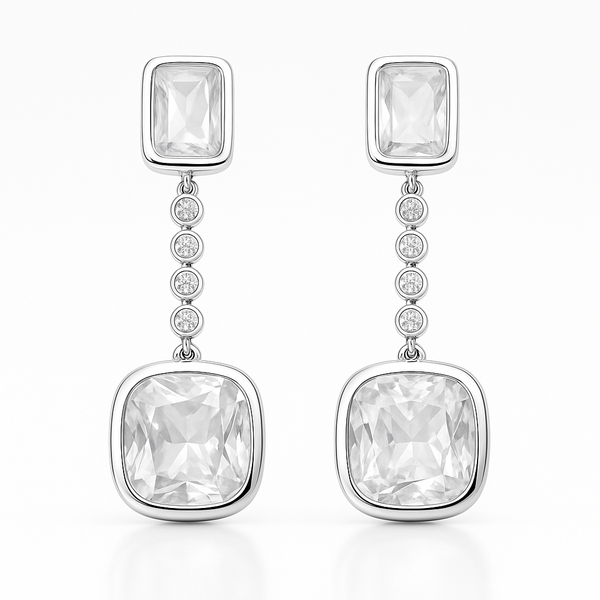 Cut Zirconia Drop Earrings